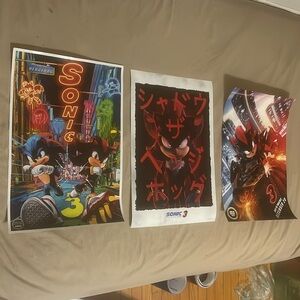 Sonic 3: THREE Shadow Movie poster 2024 Keanu Reeves. 12 x 18